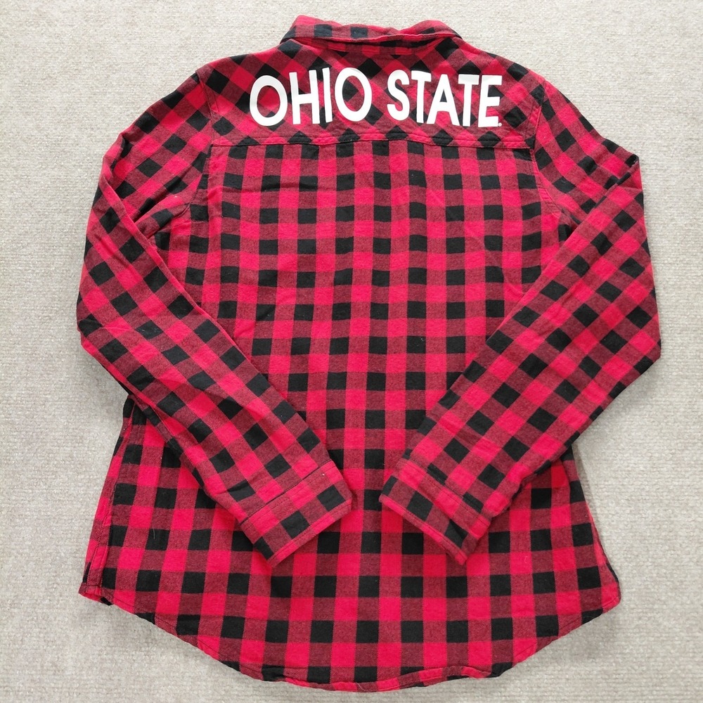 Gen.2 Ohio State Buckeyes Red Plaid Flannel Shirt Ladies Junior L 11/13 Football - Picture 2 of 10